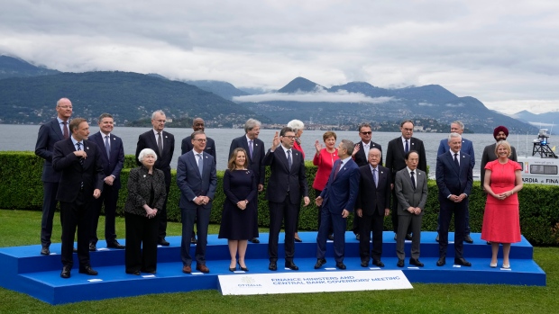 Finance Ministers and Central Bank Governors pose for the family picture at the G7 Finance Ministers meeting in Stresa, northern Italy, Friday, May 24, 2024. (AP Photo/Antonio Calanni)
Antonio Calanni
