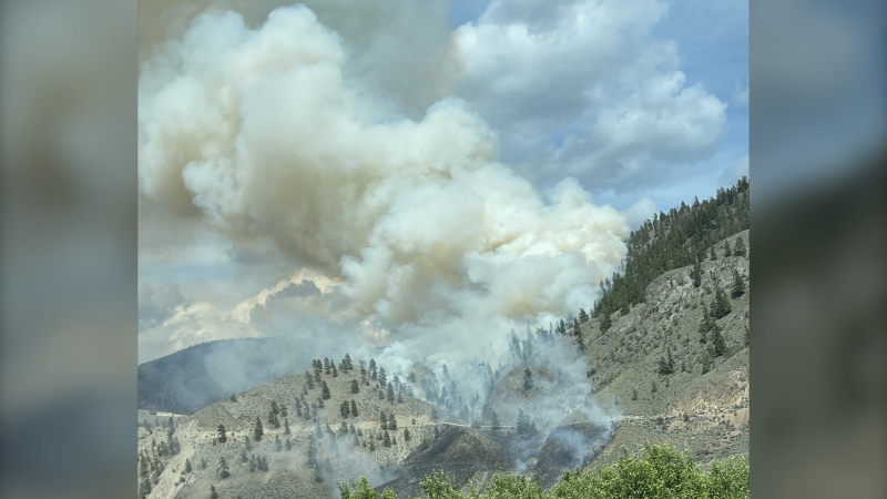 BC Wildfire Service crews are responding to the Drinkwater Road fire about five kilometres north of Spences Bridge. (BCWS)
