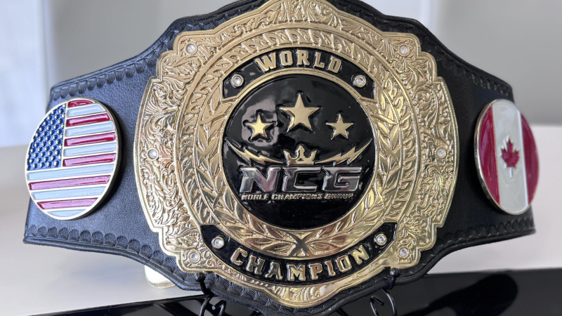 A look at the NCG World Heavyweight Championship which will be the top men's title in Noble Champions Group. NCG is holding its first show, In Your Town, in Leamington, Ont. on June 1, 2024. (Source: Michael Joseph)