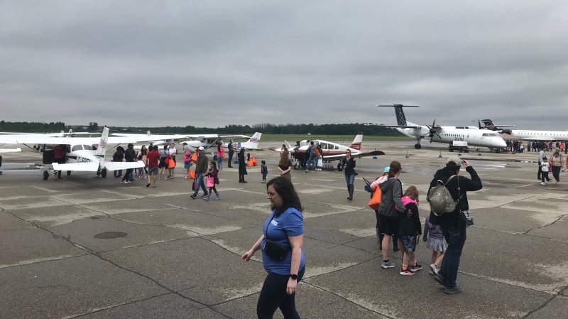 The ninth annual Girls Can Fly event at the Waterloo Wellington Flight Centre on May 25, 2024. (Chris Thomson/CTV Kitchener)