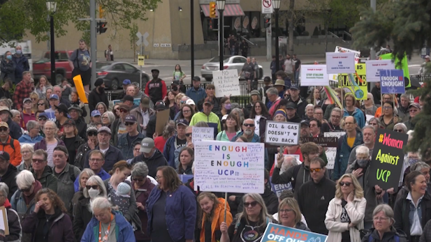 Anti-UCP rally at Calgary City Hall