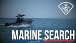 An OPP graphic that depicts a boat with the words "Marine search." (Source: OPP West Region)