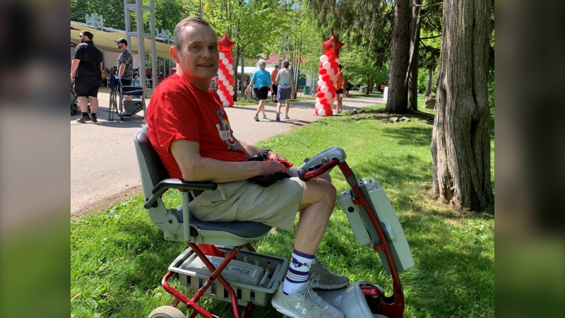 John Cuddie, London MS Walk ambassador is seen in London, Ont.'s Springbank Park on May 26, 2024. (Bryan Bicknell/CTV News London)