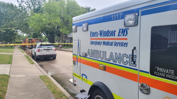 Emergency crews attended the 1100 block of Prado Place following a house fire on May 26, 2024. One person has been sent to hospital. (Sanjay Maru/CTV News Windsor)