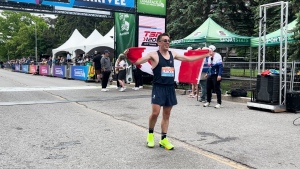 Arnaud Francioni, from Montreal, was the fastest Canadian runner during the Tartan Ottawa International Marathon. Francioni finished seventh overall with a time of 2:25:48. (Jackie Perez/CTV News Ottawa)