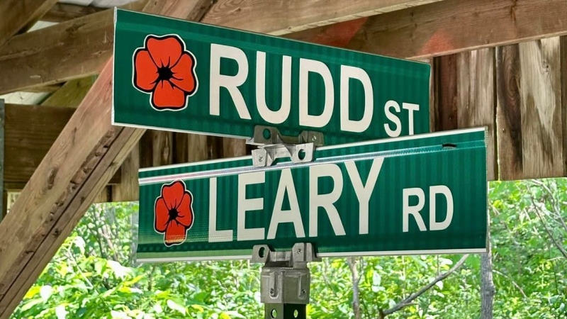The city of Brantford unveiled new street signs in honour of Captain Richard Leary and Trooper Larry John Zuidema Rudd. (Courtesy: city of Brantford)