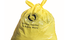 A file photo of a yellow user pay garbage bag used in Wellington County. (Courtesy: Wellington County)