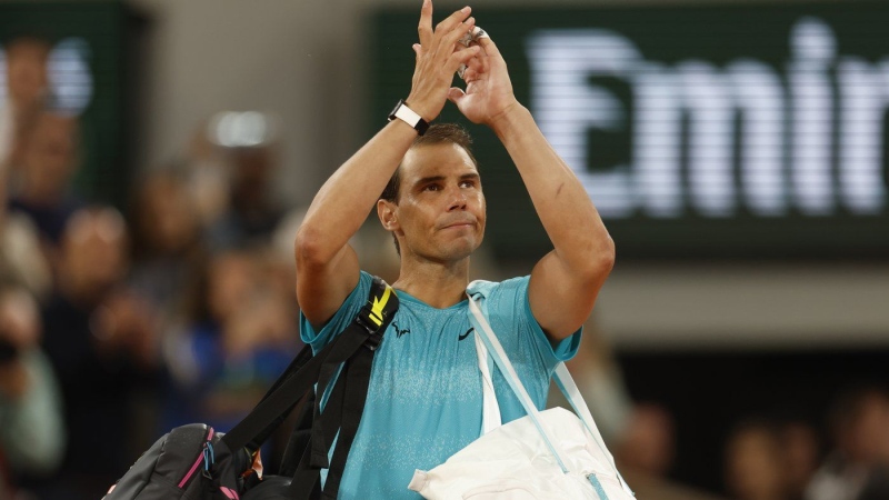 Rafael Nadal leaves the court after losing during the first round of the 2024 French Open. (Jean-francois Badias/AP Photo)