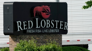 Red Lobster restaurant signage is seen in Schaumburg, Ill., Monday, May 20, 2024. AP/Nam Y. Huh