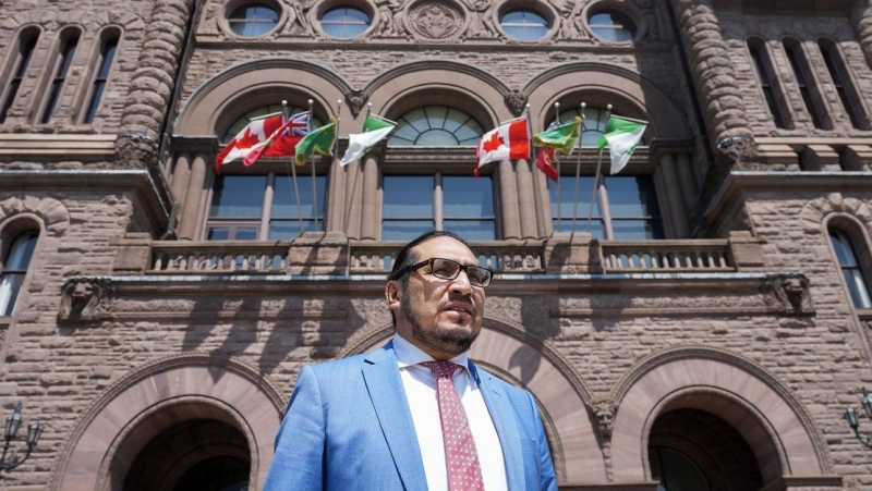 Ontario NDP MPP Sol Mamakwa poses for a photo at Queen's Park in Toronto on Friday, May 16, 2024. THE CANADIAN PRESS/Nathan Denette
Nathan Denette