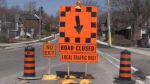 Laclie Street in Orillia, considered one of the worst roads in Ontario, is closed for construction. May 28, 2024 (CTV NEWS/BARRIE/STEVE MANSBRIDGE)