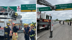 Protesters interrupted traffic on Highway 417 on Tuesday, May 28, 2024. (Ottawa Fire Services/X)