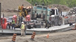 Crews at the scene of a collision on Highway 400 in York Region on Tues., May 28, 2024. (CTV News/Steve Mansbridge)