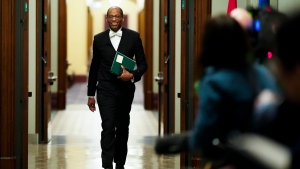 Speaker of the House of Commons Greg Fergus arrives to appear as a witness at a House of Commons standing committee on procedure and house affairs on Parliament Hill in Ottawa on Tuesday, May 28, 2024. THE CANADIAN PRESS/Sean Kilpatrick