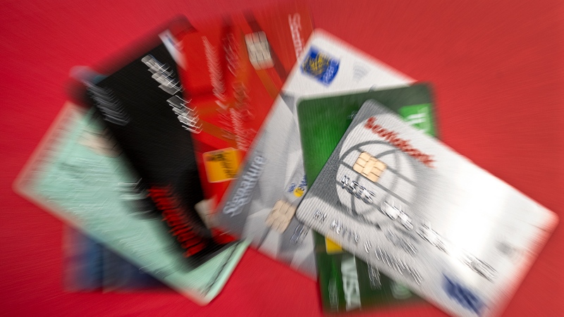 Credit cards shown on Thursday, Oct. 6, 2022. THE CANADIAN PRESS/Andrew Vaughan