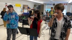 The rock band at Birchmount School in Moncton, N.B., is pictured in this image taken May 28, 2024. 