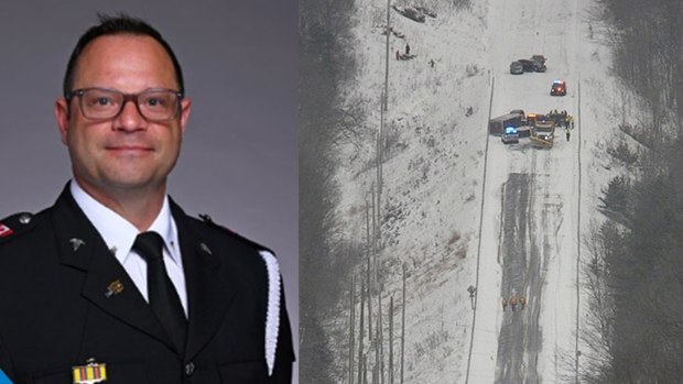 Simcoe County paramedic Geoff D'Eon was recognized for his brave actions on Jan. 13, 2024, after a collision on Horseshoe Valley Road in Oro-Medonte, Ont. (CTV News)