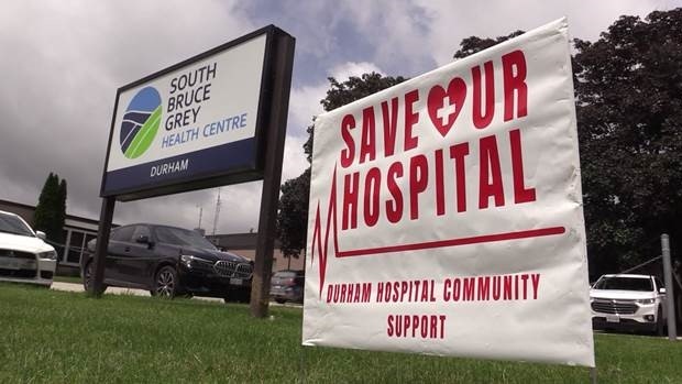 A "Save our Hospital" sign seen outside the Durham hospital on May 28, 2024. (Scott Miller/CTV News London) 