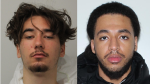 Alexandre Noris Badescu (left) and Riccardo Hans-Douyon (right) are facing numerous charges in connection with a wave of arson attacks in Laval. (Laval police)