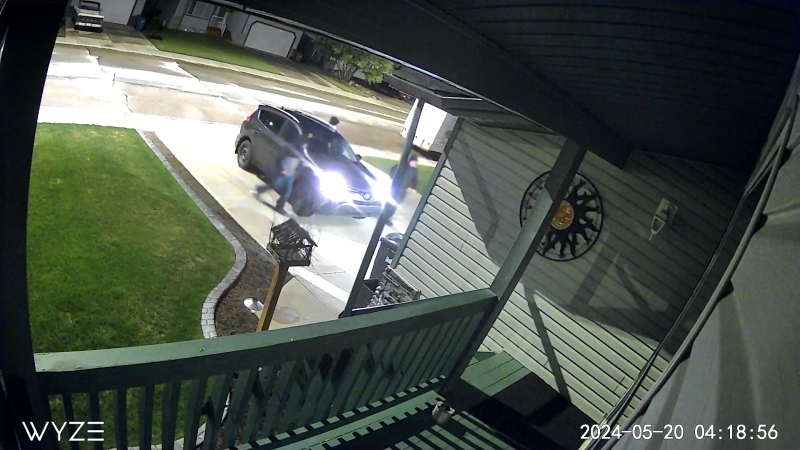 RCMP say a group of suspects were caught on camera breaking into a home in Strathmore while the homeowners were away, one of many in a recent rise in break-and-enters and vehicle thefts in recent weeks. (Supplied)