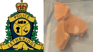 Lethbridge police seize orange fentanyl during downtown bust. (Lethbridge Police Service handout) 
