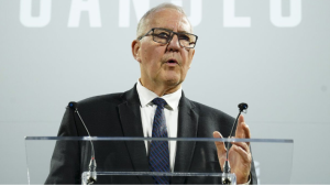 National Defence Minister Bill Blair delivers a keynote address at the Canadian Association of Defence and Security Industries annual defence industry trade show CANSEC in Ottawa on Wednesday, May 29, 2024. THE CANADIAN PRESS/Sean Kilpatrick