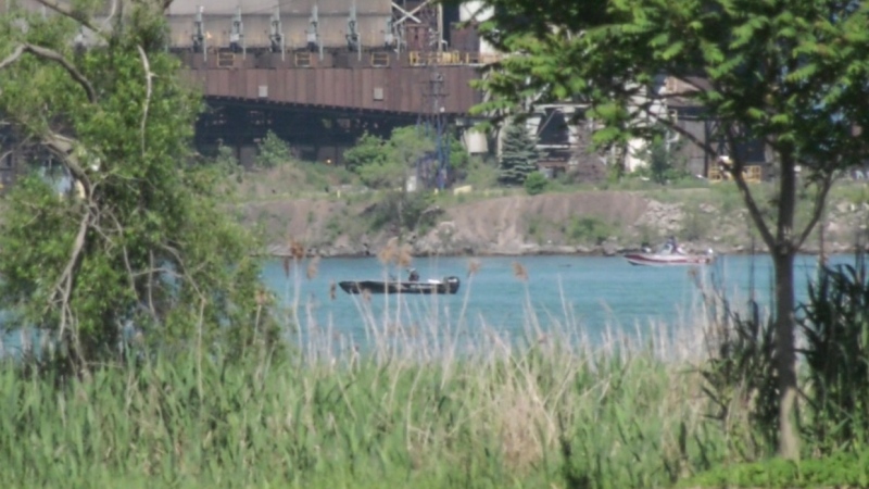 Officers responded to the Detroit River near the 150 block of Morton Drive in Windsor, Ont., on Thursday, May 30, 2024. (Rich Garton/CTV News Windsor) 