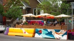 The City of Calgary selected 21 local artists to paint the concrete barriers used to protect extended outdoor patios and popup patios for 2024. (City of Calgary) 