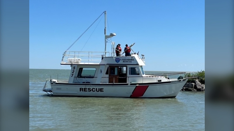 Guardian Marine Rescue and the Municipality of Lakeshore are celebrating the launch of a second boat in Belle River, Ont., on Thursday, May 30, 2024. (Chris Campbell/CTV News Windsor)