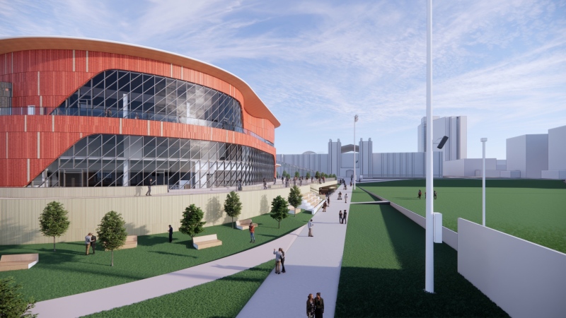 Rederings show SAIT's Taylor Family Campus Centre, set to open in 2027. (SAIT) 