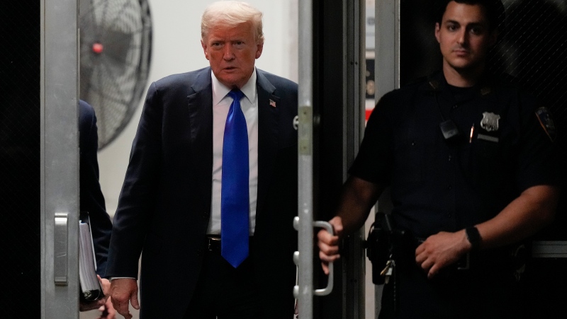 Former President Donald Trump returns to the courtroom at Manhattan Criminal Court, Thursday, May 30, 2024, in New York. (AP Photo/Seth Wenig, Pool)