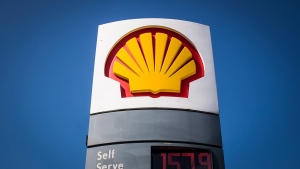 The price of a litre of gasoline of $1.579 is displayed on a sign at a Shell gas station in Vancouver, B.C., on Sunday April 22, 2018. THE CANADIAN PRESS/Darryl Dyck