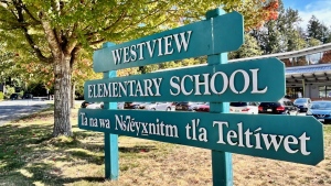 A sign at Westview Elementary School in North Vancouver is seen in this photo from the school district's website. (sd44.ca)