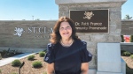St. Clair College President Dr. Patti France in front of the Dr. Patti France Community Promenade in August 2022. (Source: St. Clair College)