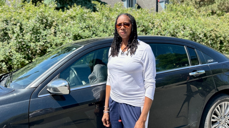 Charlene Hunte says she was on her way to the Union United Church in Montreal's Little Burgundy neighbourhood when suddenly she was stopped by police. (Laurence Brisson-Dubreuil/CTV News)