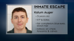 Kalum Auger, convicted of manslaughter, escaped from the Stan Daniels Healing Centre in Edmonton on May 30, 2024. (Source: Correctional Service of Canada) 