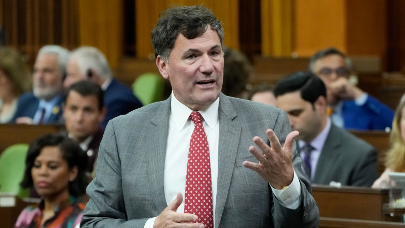 Minister of Public Safety, Democratic Institutions and Intergovernmental Affairs Dominic LeBlanc responds to a question from the opposition during Question Period, in Ottawa, Thursday, May 23, 2024. THE CANADIAN PRESS/Adrian Wyld