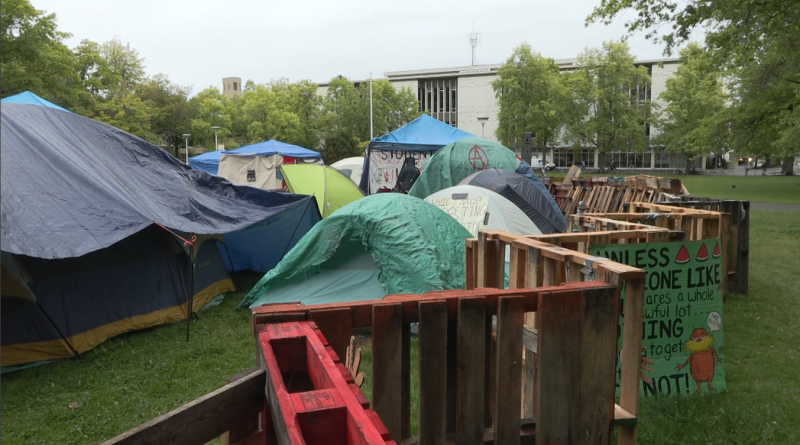 May 31, 2024, marks 31 days since a Palestinian solidarity encampment was established on UVic’s campus. (CTV News)