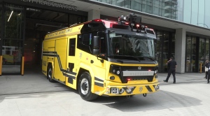 The all-electric Rosenbauer RTX fire truck in Victoria. (CTV News)