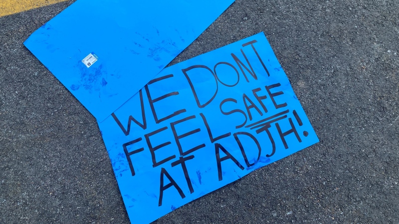 Students protested violence at Astral Drive Junior High. (Source: Hafsa Arif/CTV News Atlantic)
