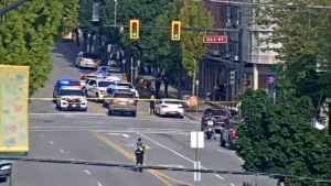 The public is urged to avoid the area and use alternate routes through Maple Ridge, B.C., as police investigate the incident. (DriveBC)