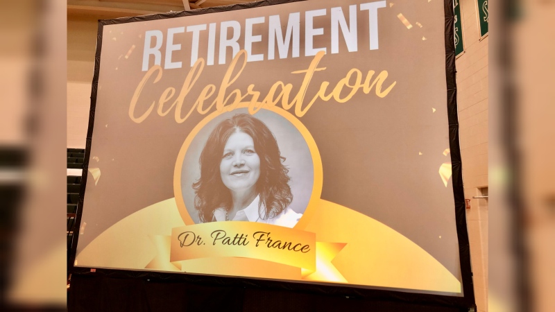 A retirement celebration was held for outgoing St. Clair College president Patti France on May 31, 2024. (Gary Archibald/CTV News Windsor)