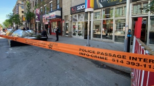 Montreal police (SPVM) are investigating a stabbing in the Village neighbourhood on June 1, 2024. (Dave Touniou, CTV News)