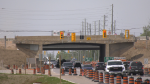Construction on Innisfil Beach Road and Highway 400 in Innisfil, Ont. on Sat., June 1, 2024. (CTV News/Mike Lang)