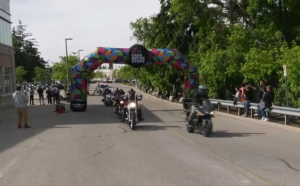 Motorcyclists drove through the streets on June 1,2024 as part of the Ride For Dad. (Hannah Schmidt/CTV News)