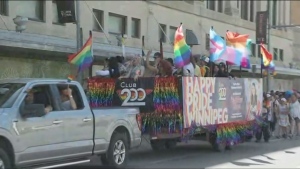 The Club 200 float at the 2024 Winnipeg Pride Parade. (CTV News Winnipeg)