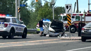 The Ottawa Police Service says two people were injured following a serious crash that happened in the city’s south-end Sunday afternoon. (Dani-Elle Dube/ Newstalk 580 CFRA)
