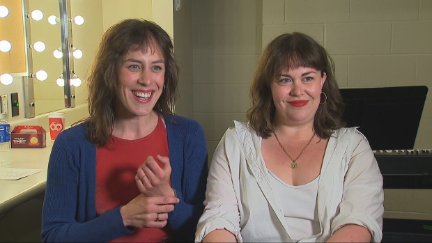Anika Johnson (left) and Britta Johnson (right) are writers of 'The Last Timbit', a musical that's coming to Toronto in June. They spoke with CTV News about the experience, and their thoughts on the production, on Friday. May 31, 2024. (CTV News)