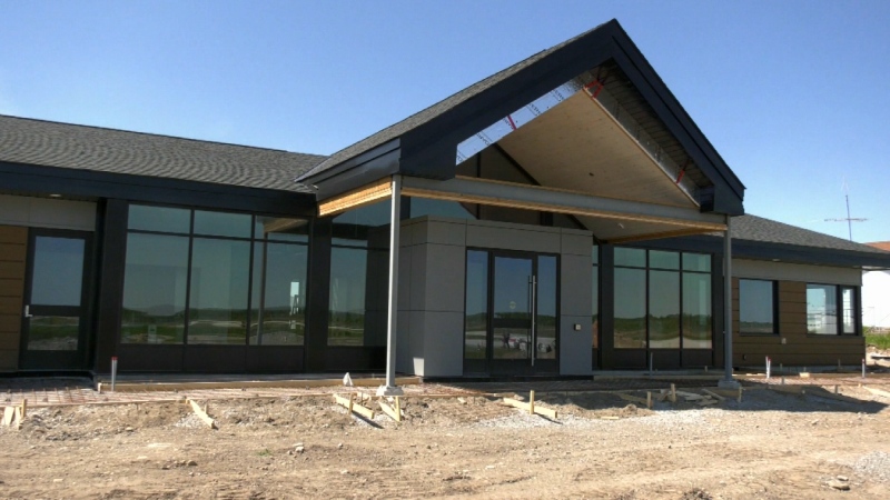 Work is nearly completed on Gore Bay Manitoulin Airport's new terminal building. May 2024. (Ian Campbell/CTV News Northern Ontario)