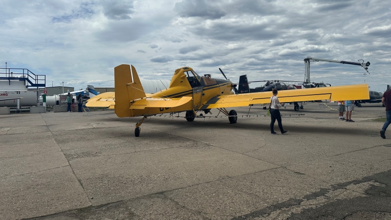 Aviation enthusiasts flooded Regina's International Airport for the Regina Flying Club's annual open house. (Angela Stewart/CTV News)